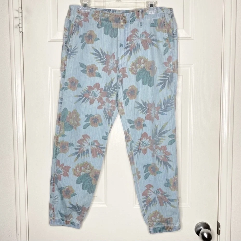 MOTHER Denim No Zip Misfit Floral Pants Fresh Cut NWT